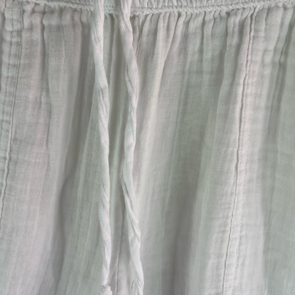 Aeropostale White Gauze Wide Leg Cargo Pants Coastal Beach Lightweight Small - Picture 10 of 14